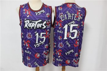 Raptors 15 Vince Carter Purple Tear Up Pack Hardwood Classics Swingman Jersey