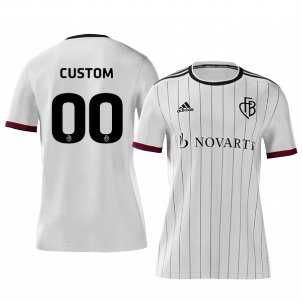 Basel Custom Men's White Away Short Sleeve Jersey 19-20