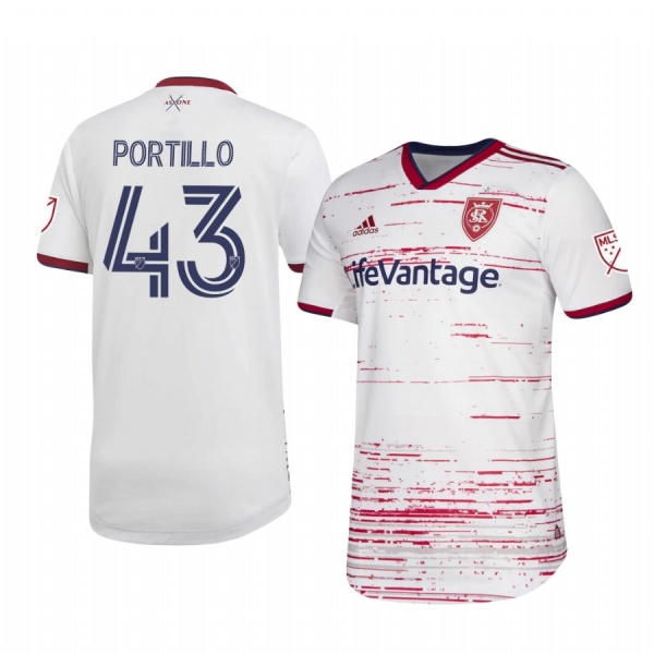 Justin Portillo Real Salt Lake 2020 Away Authentic Short Sleeve White Jersey