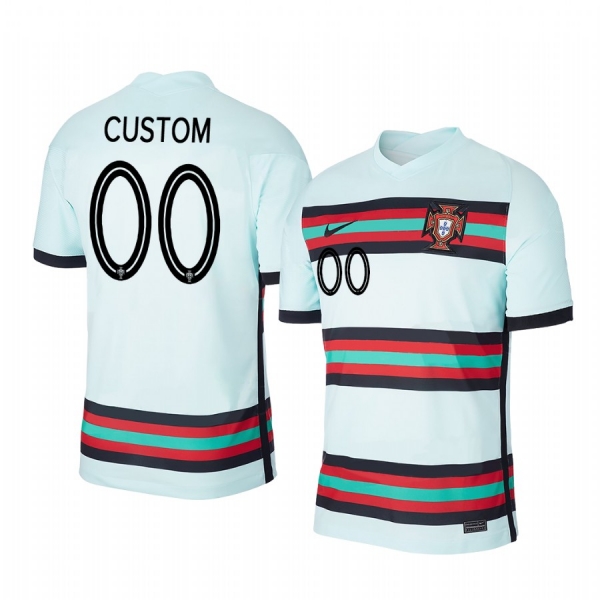 Custom Portugal 2020 White Away Men's Short Sleeve Jersey