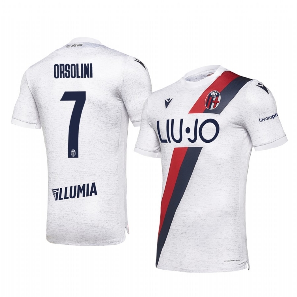 Bologna Riccardo Orsolini Men's White Away Short Sleeve Jersey 19-20