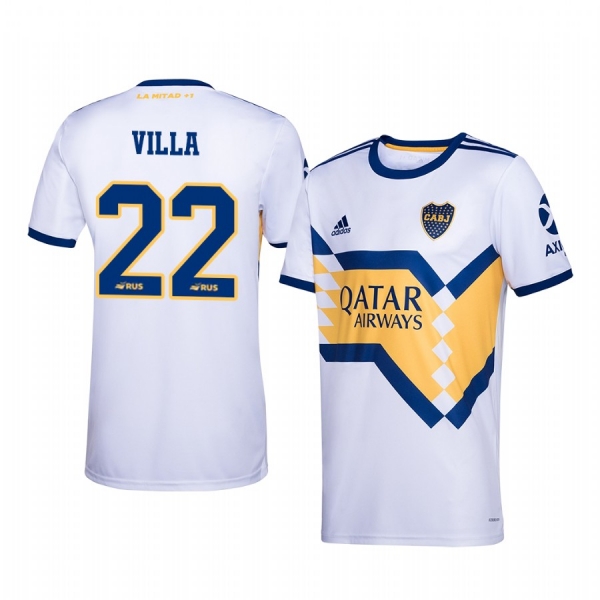 Sebastian Villa Boca Juniors 2020-21 White Away Official Jersey Men's