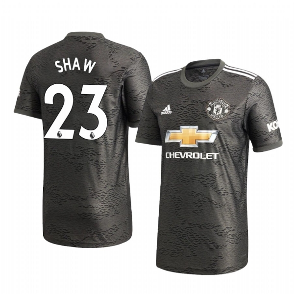 Luke Shaw Manchester United 2020-21 Away Men's Black Short Sleeve Jersey