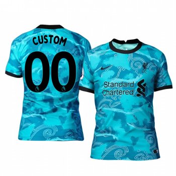 Liverpool Custom Men's Green Away Short Sleeve Jersey 2020-21