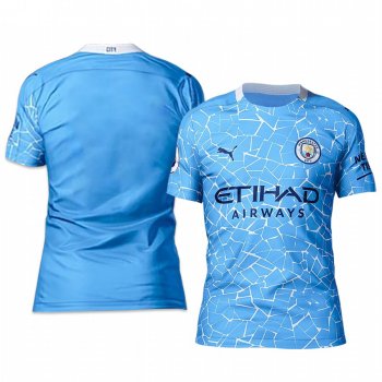 Manchester City Men's Blue Home Short Sleeve Jersey 2020-21