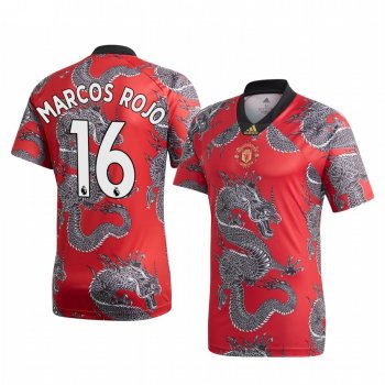 Marcos Rojo Manchester United 2020 Red Chinese New Year Dragon Short Sleeve Jersey