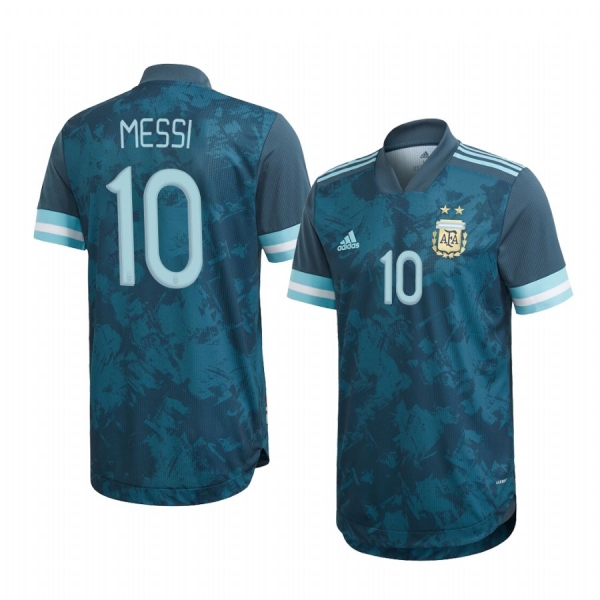 Argentina National Team Lionel Messi Men's Blue Away Official Jersey 2020