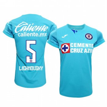 Women's Igor Lichnovsky Cruz Azul 19-20 Light Blue Third Short Sleeve Jersey