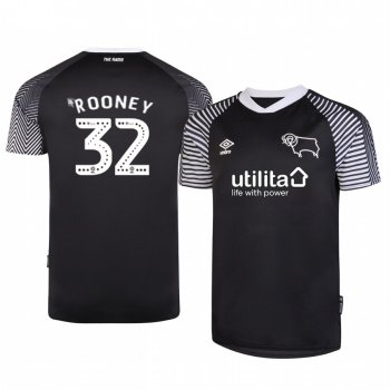 Youth Wayne Rooney Derby County 19-20 Third Black Official Short Sleeve Jersey