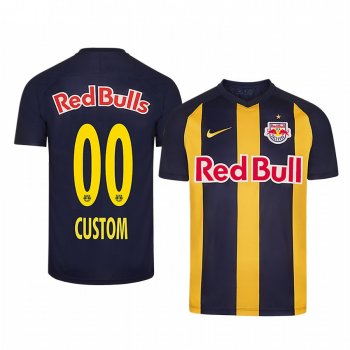 Custom Red Bull Salzburg Away Navy Yellow Short Sleeve Jersey