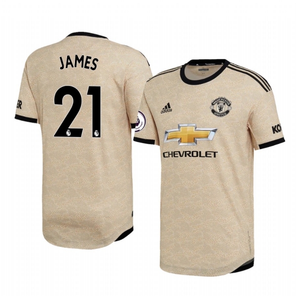 Daniel James Manchester United 2020 Away Authentic Short Sleeve Tan Jersey