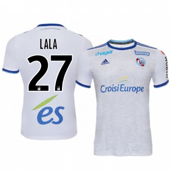 Kenny Lala Strasbourg 19-20 White Away Replica Jersey Men's