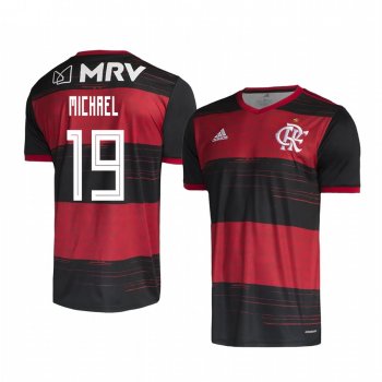 Flamengo Michael Men's Red Black Home Short Sleeve Jersey 2020