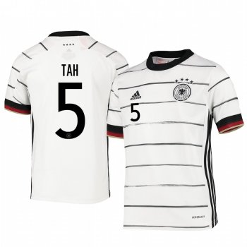 Youth Germany Jonathan Tah White Home Short Sleeve Jersey 2020-21