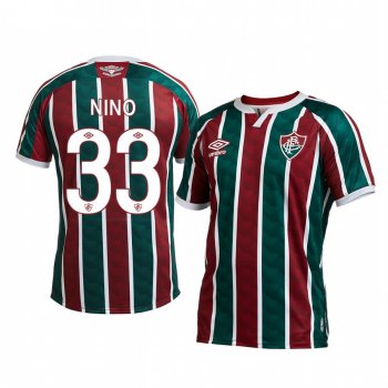 Fluminense Nino 2020 Home Men's Red Green Short Sleeve Jersey