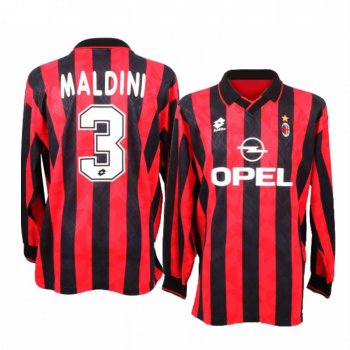 Paolo Maldini AC Milan 1995 Retro Men's Red Black Classic Jersey