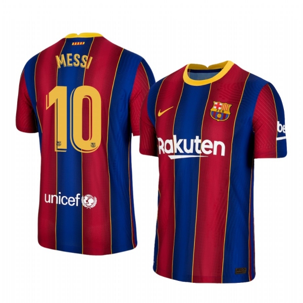 Barcelona Lionel Messi Home Men's Authentic Short Sleeve Blue Red Jersey 2020-21