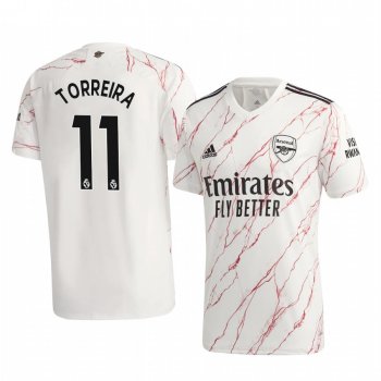 Lucas Torreira Arsenal 2020-21 Away Men's White Short Sleeve Jersey