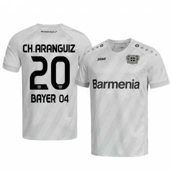 Bayer Leverkusen Charles Aránguiz White Away Jersey 19-20 Men's