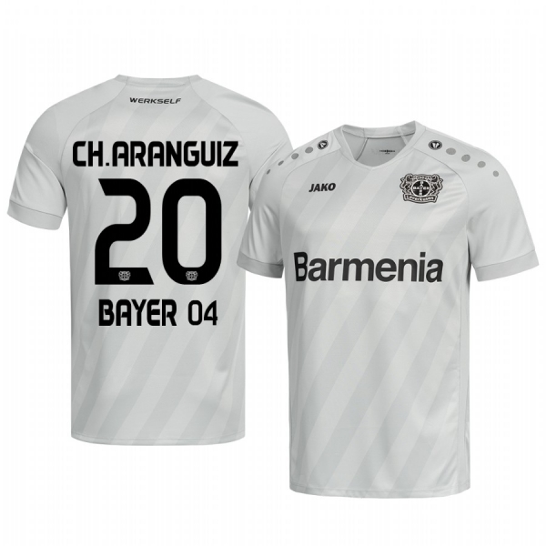 Bayer Leverkusen Charles Aránguiz White Away Jersey 19-20 Men's