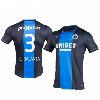 Eder Balanta Club Brugge KV Home Navy Blue Short Sleeve Jersey