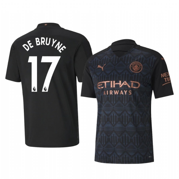 Manchester City Kevin De Bruyne Men's Black Away Replica Jersey 2020-21