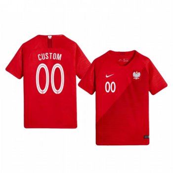 Youth 2018 World Cup Poland Custom Youth Away Official Jersey