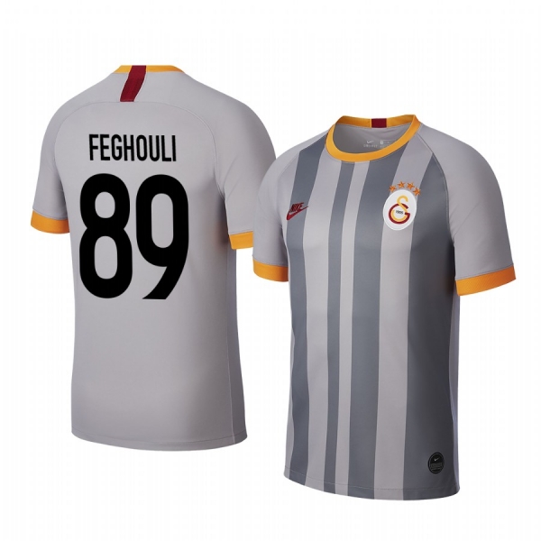 Sofiane Feghouli Galatasaray 19-20 Gray Third Men's Short Sleeve Jersey