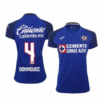 Women's Julio Cesar Dominguez Cruz Azul 19-20 Royal Home Short Sleeve Jersey