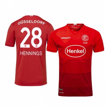 Fortuna Düsseldorf Rouwen Hennings 19-20 Away Men's Red Short Sleeve Jersey