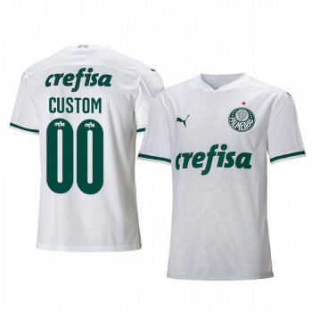 SE Palmeiras Custom Men's White Away Short Sleeve Jersey 2020-21