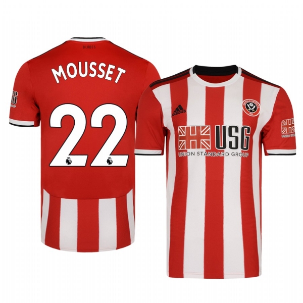 Men's Lys Mousset Sheffield United Home Short Sleeve Jersey 19-20