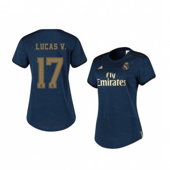 Women's Real Madrid Lucas Vázquez Away Short Sleeve Jersey 19-20