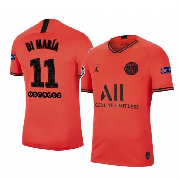 Angel Di Maria Paris Saint-Germain 2020 UEFA Champion League Away Men's Red Short Sleeve Jersey