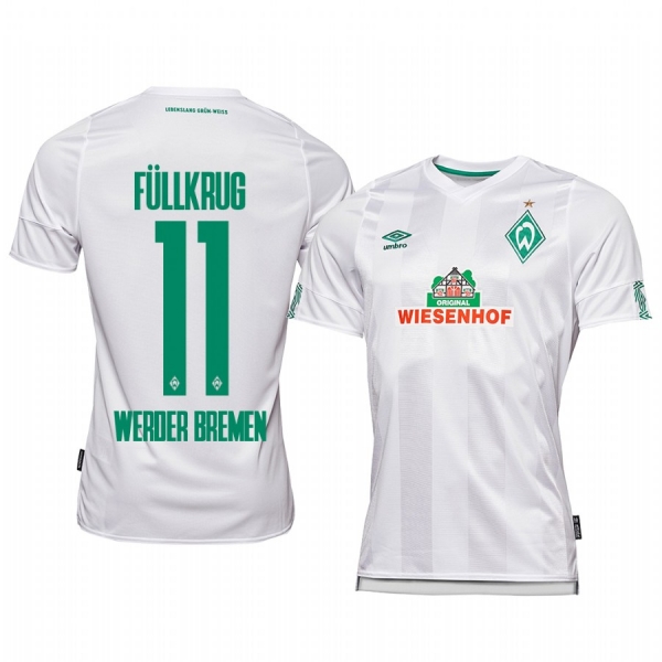 Werder Bremen Niclas Füllkrug White Away Jersey 19-20 Men's