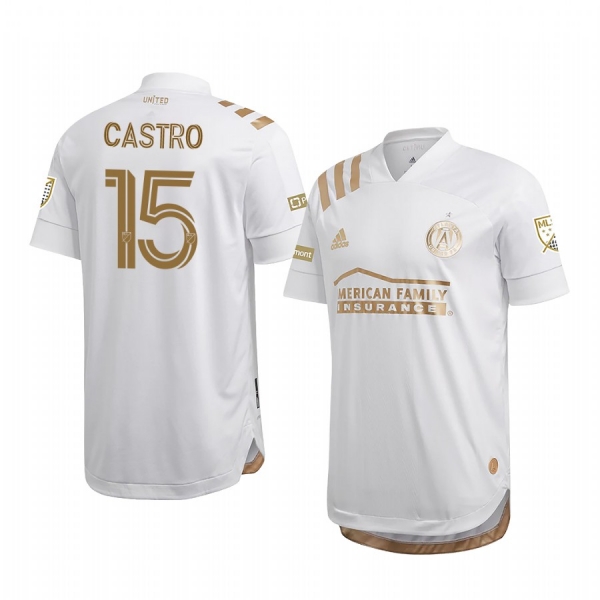 Manuel Castro Atlanta United White 2020 Kings Men's Authentic Short Sleeve Jersey