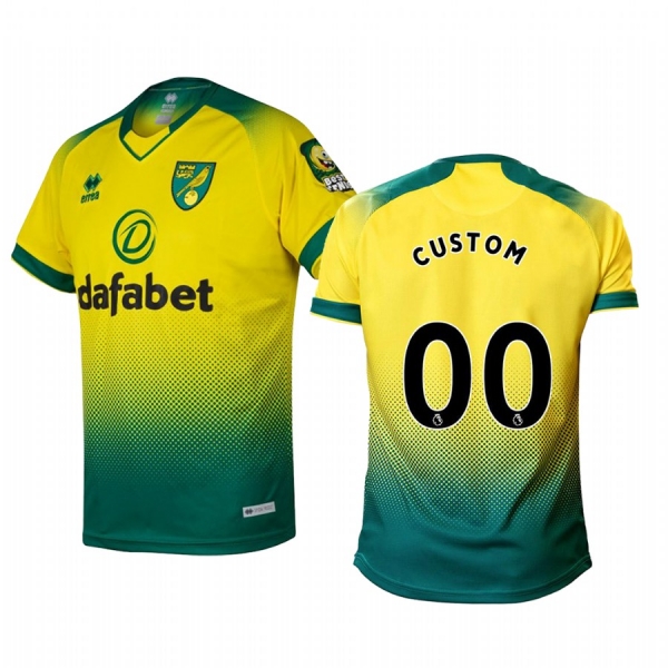 Youth Norwich City Custom Youth Home Home Short Sleeve Jersey 19-20