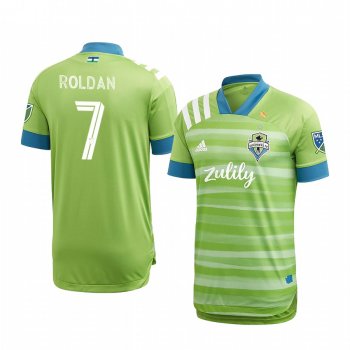 Seattle Sounders FC Cristian Roldan Men's Green Forever Short Sleeve Jersey 2020