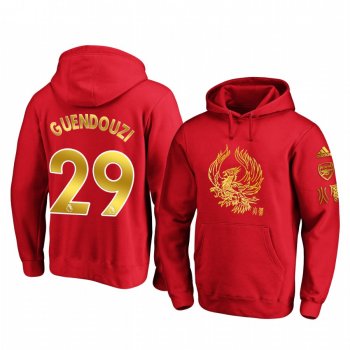 Matteo Guendouzi Arsenal 2020 Red Chinese New Year Pullover Hoodie Personalized