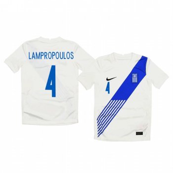 Youth Vasilis Lampropoulos Greece 2020 White Home Short Sleeve Jersey