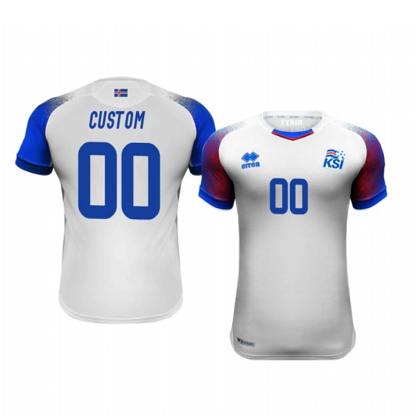 2018 World Cup Iceland Custom Men's Away Official Jersey