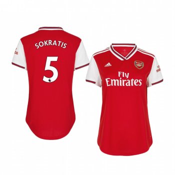 Women's Sokratis Papastathopoulos Arsenal Home Short Sleeve Jersey 19-20