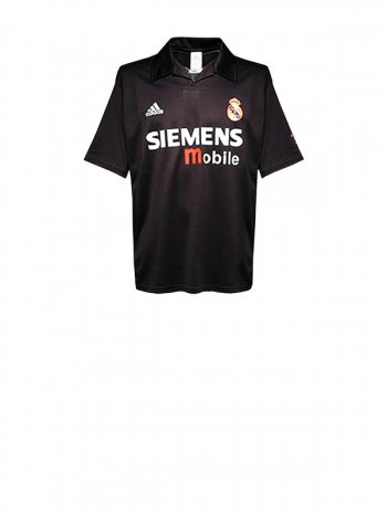 Real Madrid Men's Black Away Short Sleeve Jersey 2002-03