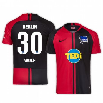 Marius Wolf Hertha BSC 19-20 Away Men's Red Black Short Sleeve Jersey