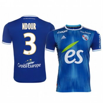 Abdallah Ndour Strasbourg 19-20 Blue Home Replica Jersey Men's