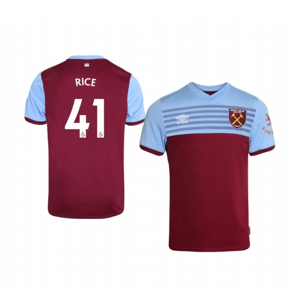 Youth Declan Rice West Ham United Home Short Sleeve Jersey 19-20