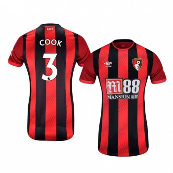 Women's Steve Cook AFC Bournemouth Home Short Sleeve Jersey 19-20