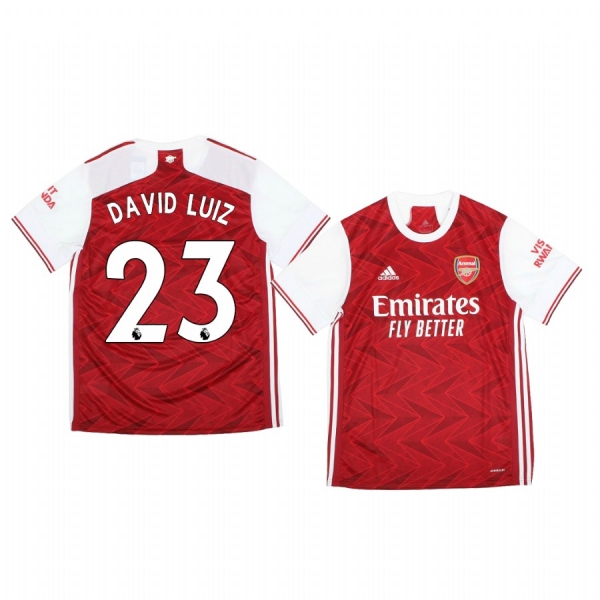 Men's David Luiz Arsenal Home Official Short Sleeve Jersey 2020-21