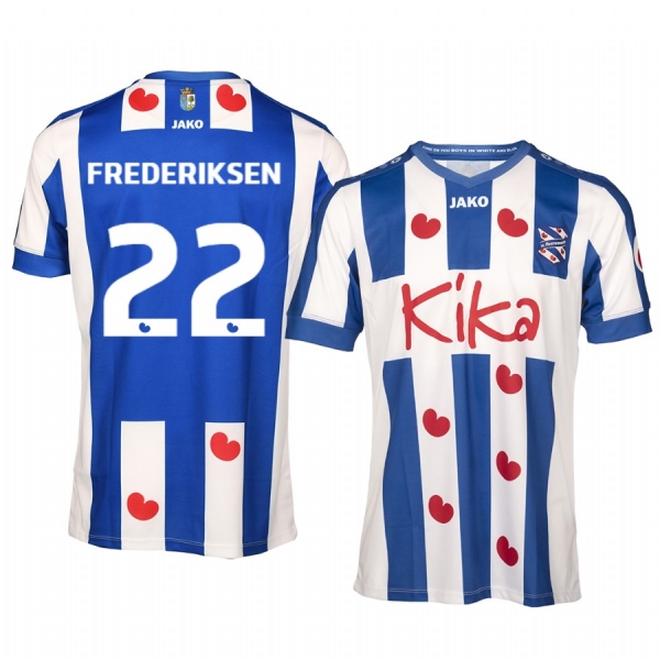 Emil Frederiksen SC Heerenveen Home Blue White Short Sleeve Jersey