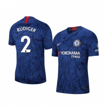 Men's Antonio Rudiger Chelsea Home Short Sleeve Jersey 19-20